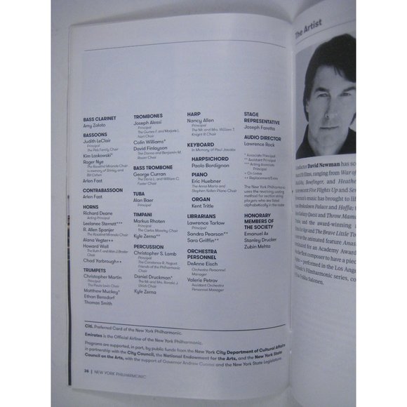 New York City Philharmonic Stagebill October 2017 Star Wars Lincoln Center - Picture 9 of 11